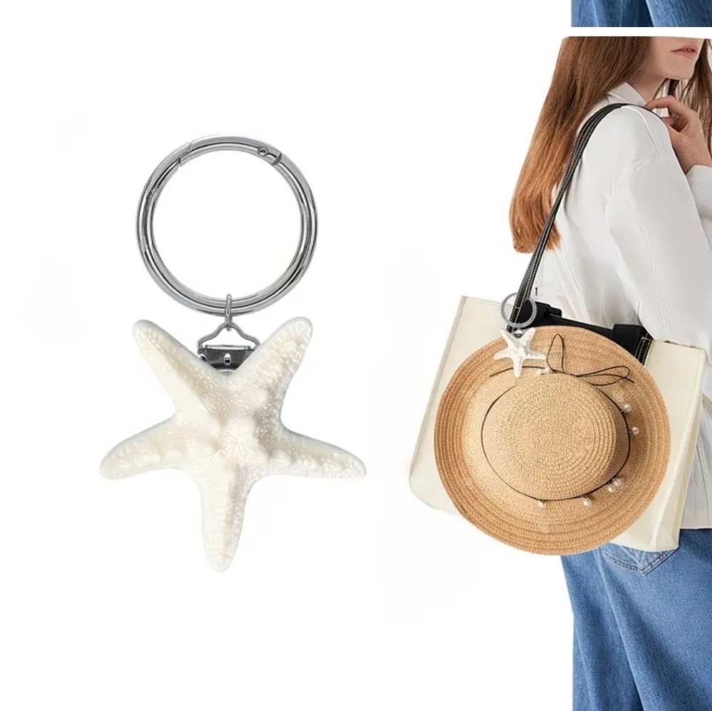 🆕️👒🏖 WHITE STARFISH HAT CLIP 🏖👒 - Picture 7 of 9